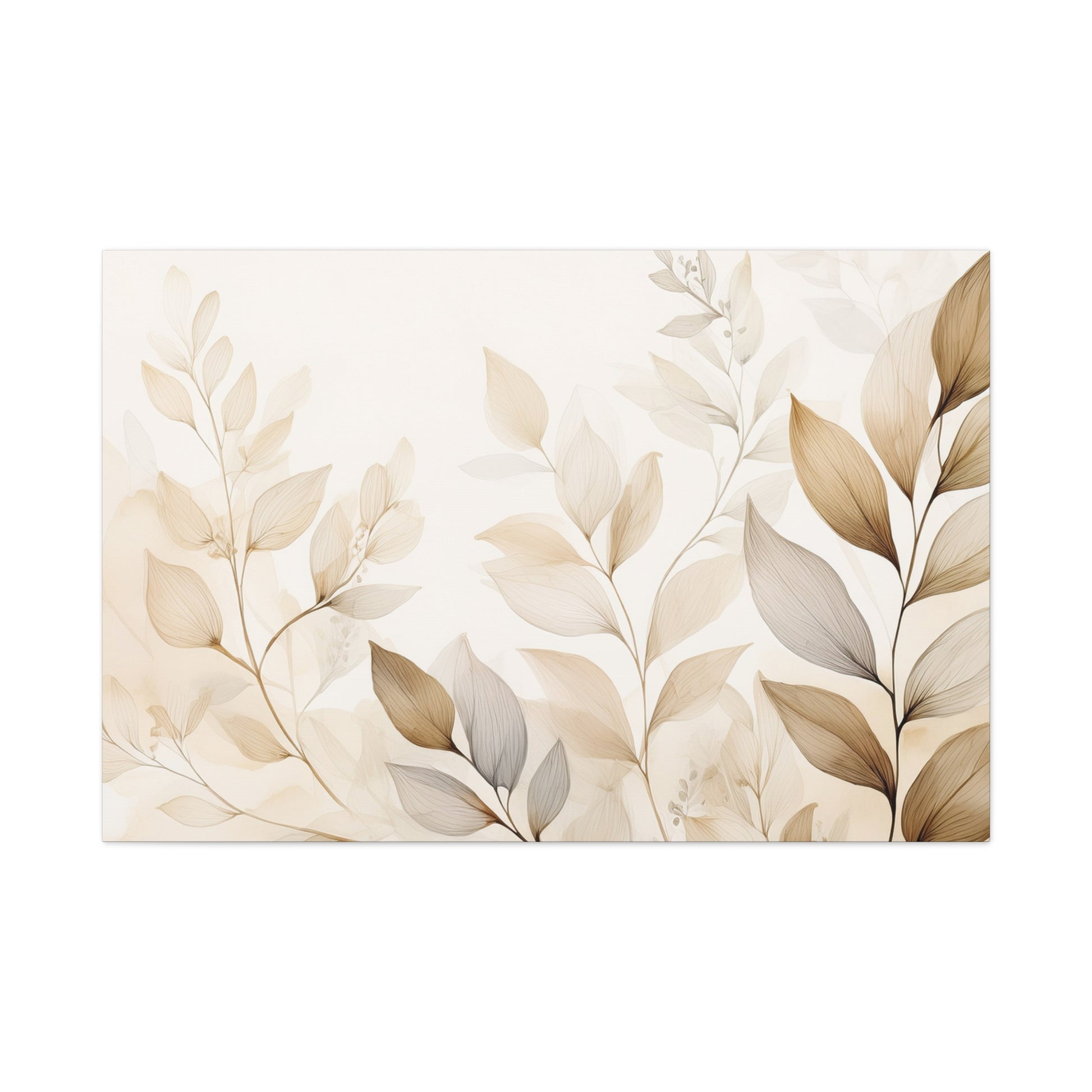 Canvas Wall Art – Soft Beige Leaves