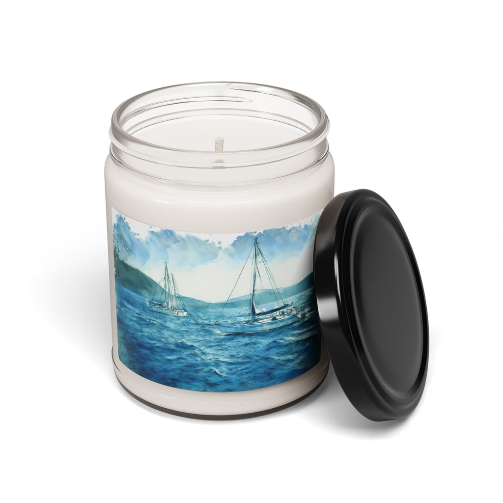Scented Soy Candle - Coastal Sailboats Scene