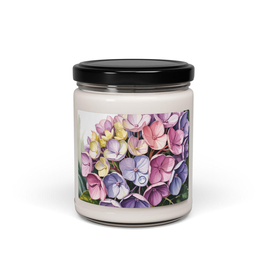 Scented Soy Candle - Pink & Purple Hydrangeas