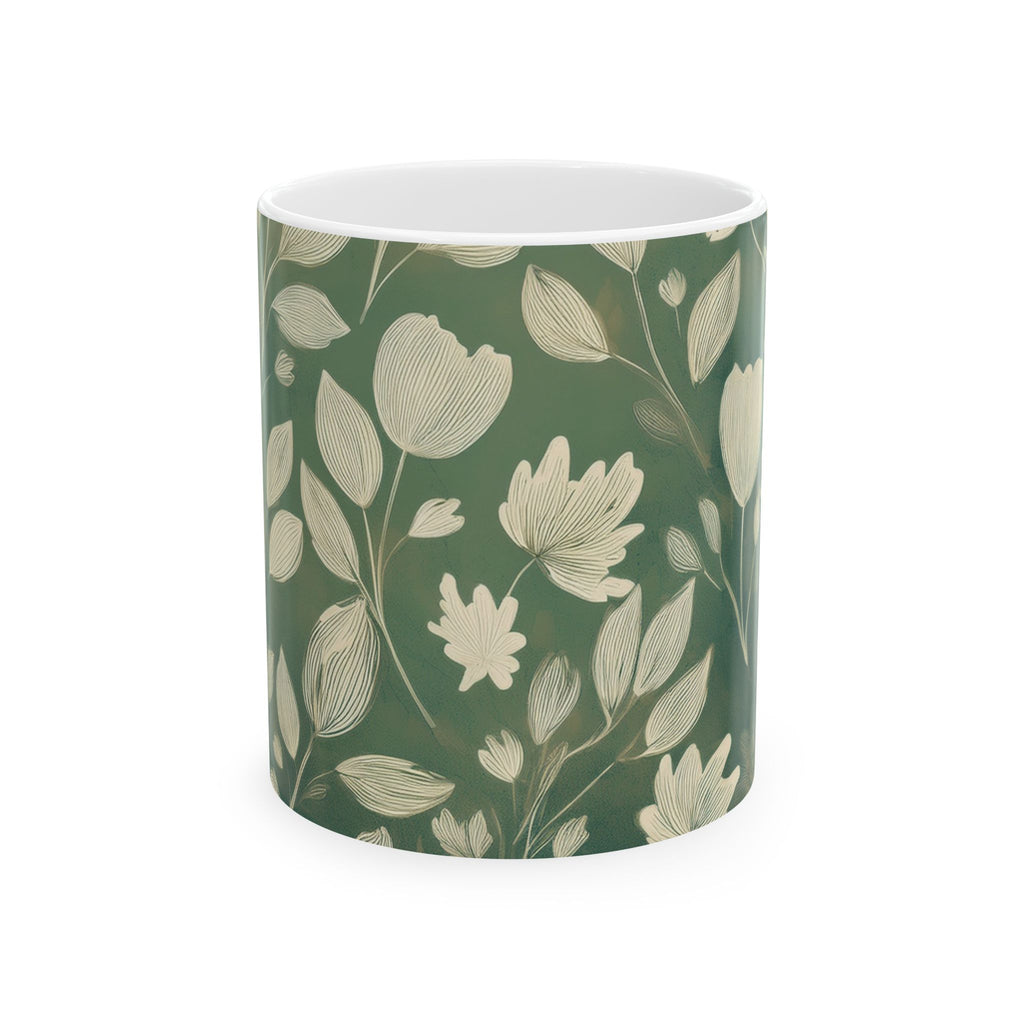 Ceramic Mug – Green Botanical