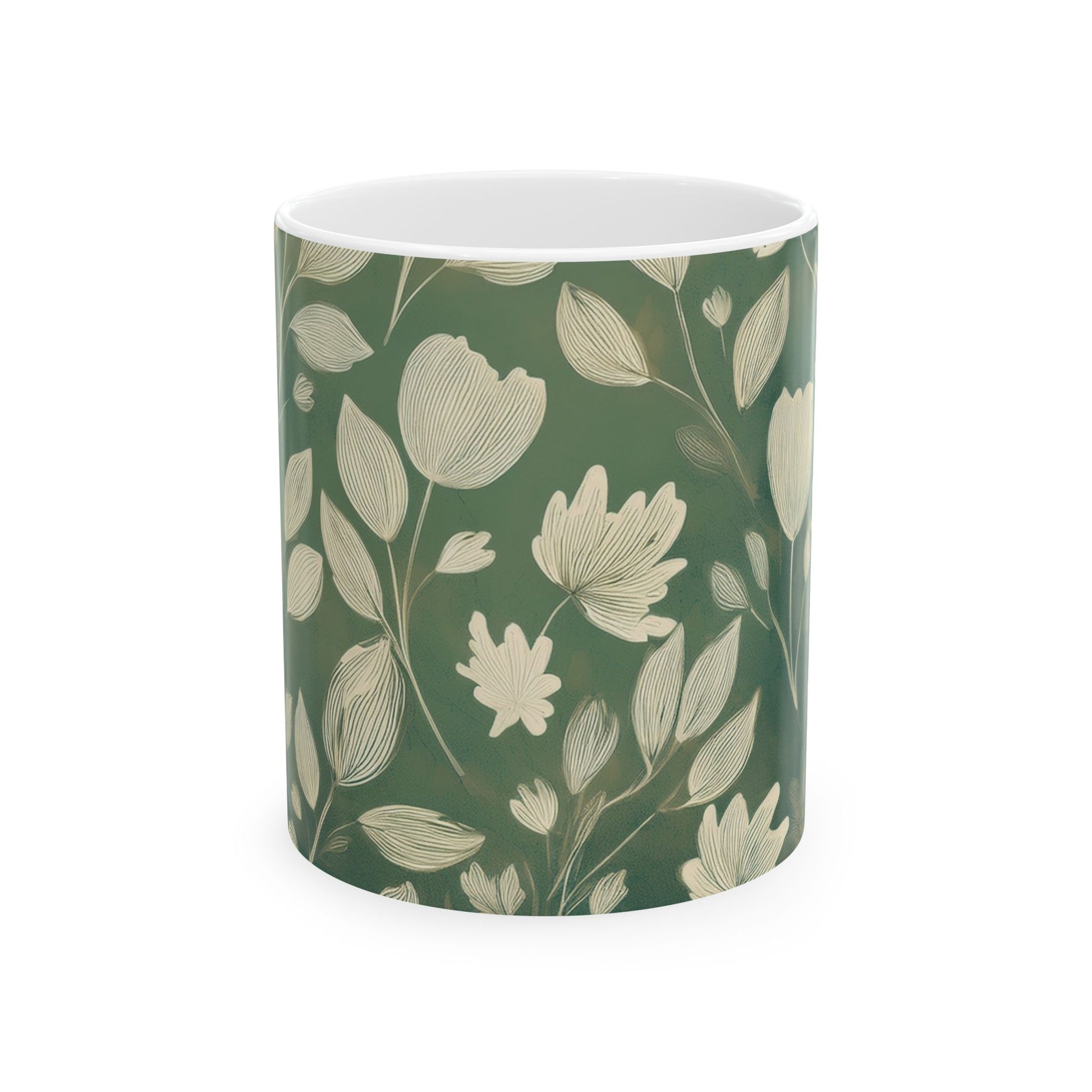 Ceramic Mug – Green Botanical