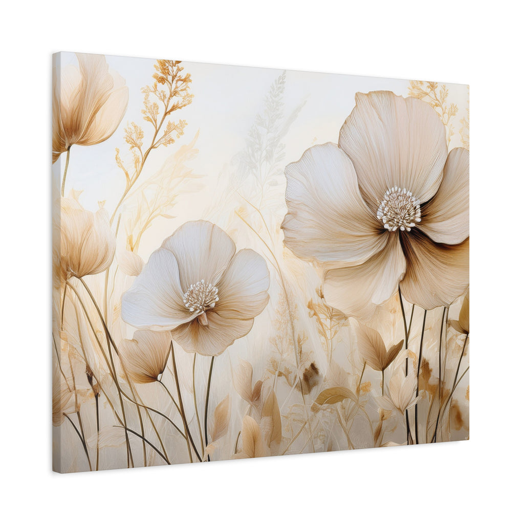Canvas Wall Art – Beige Floral Meadow