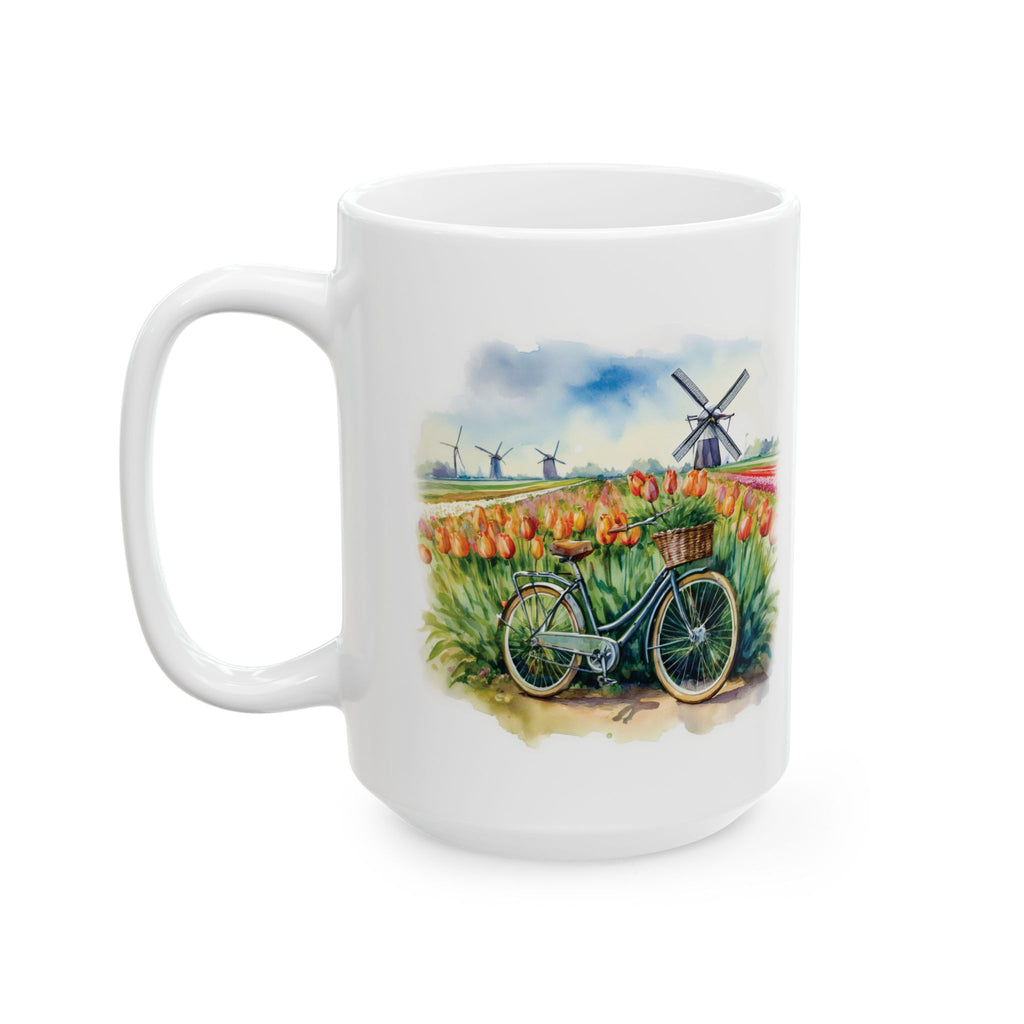 Ceramic Mug – Netherlands Tulips & Windmills