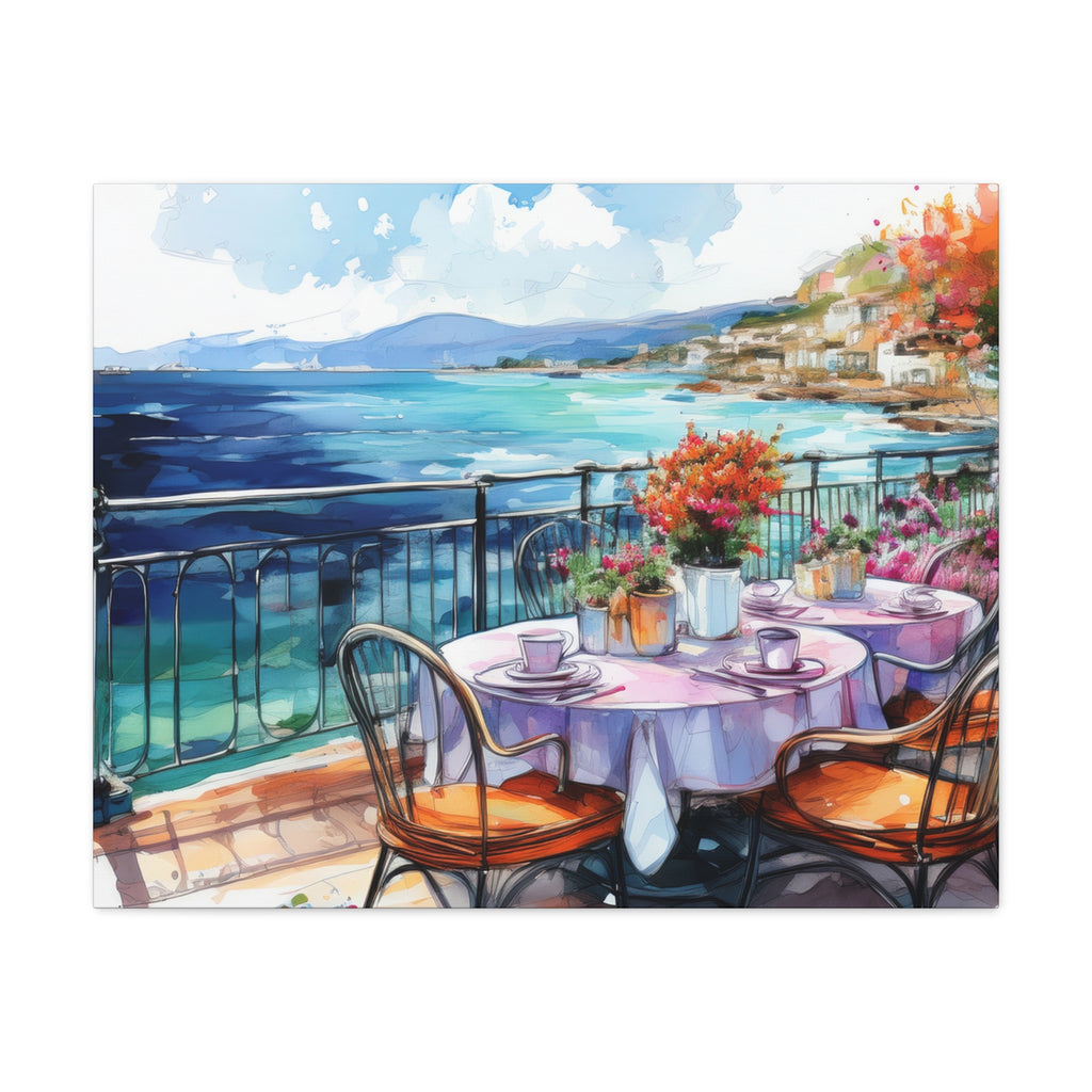 Canvas Wall Art –French Coastline Cafe