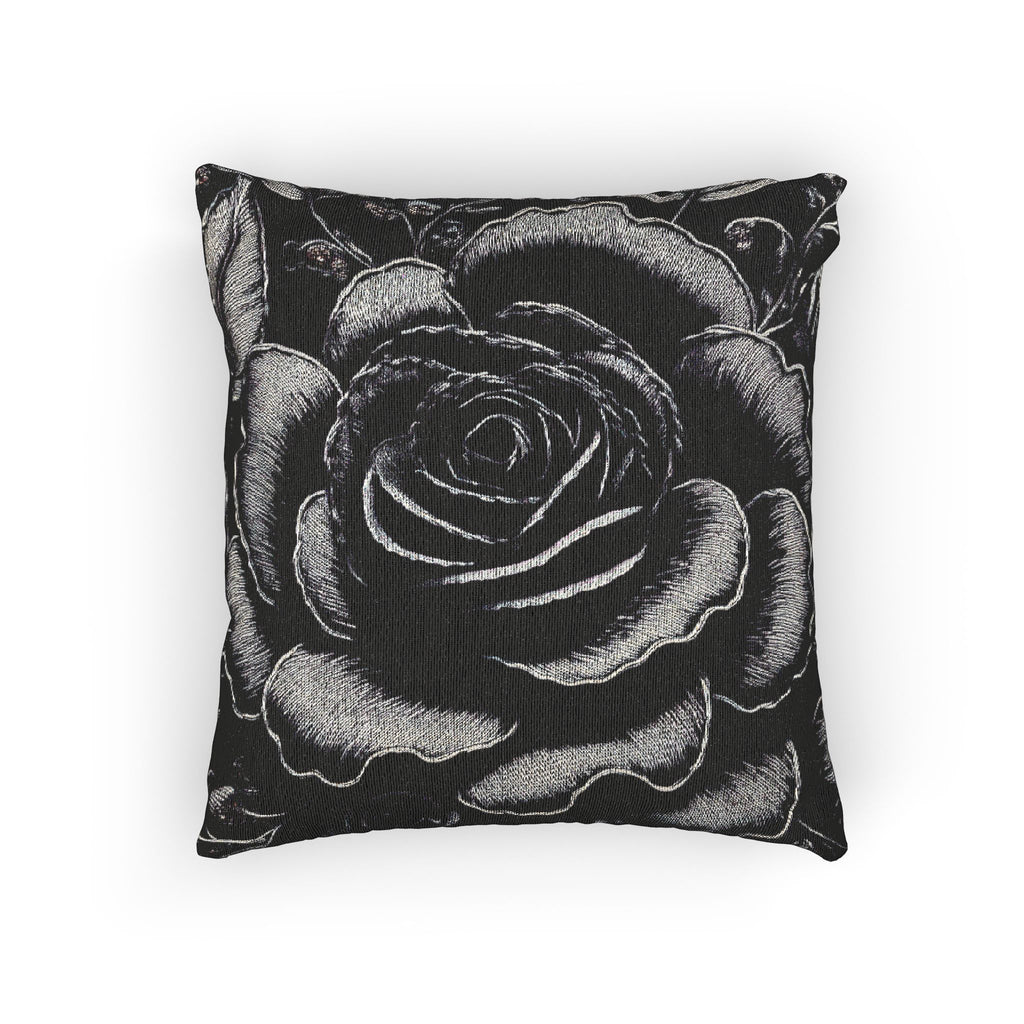 Woven Pillow - Midnight Elegance Large Rose