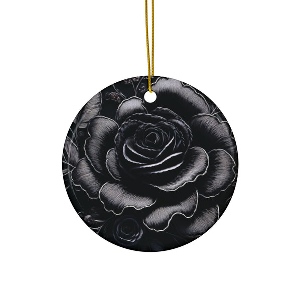 Ceramic Ornament – Midnight Elegance Large Rose