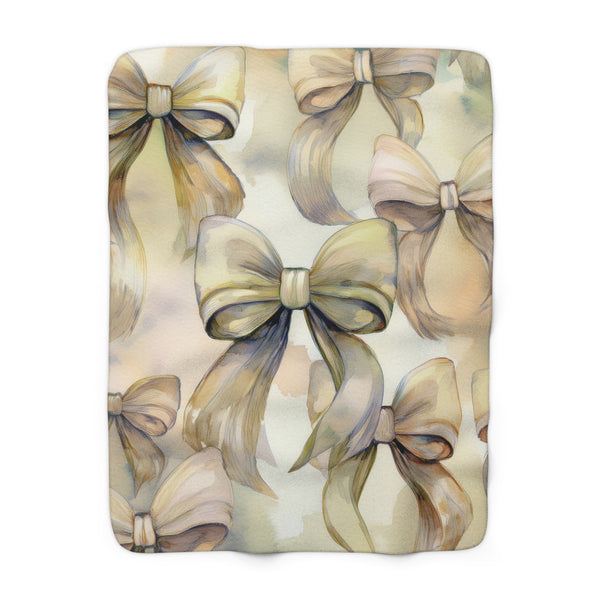 Sherpa Fleece Blanket – Champagne Bows