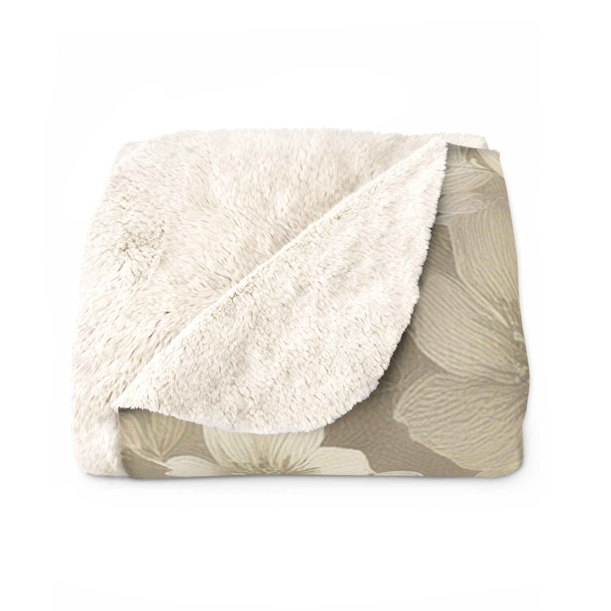 Sherpa Fleece Blanket – Muted Meadow Floral