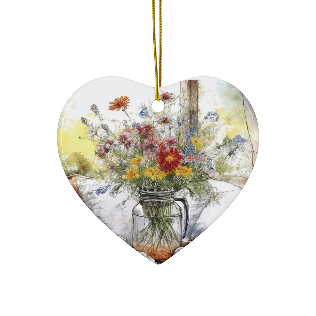 Ceramic Ornaments - Flowers & Farmhouse